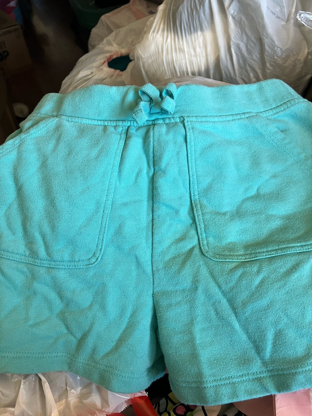 Girls Place French Terry Teal Knit Pull-On Shorts Large